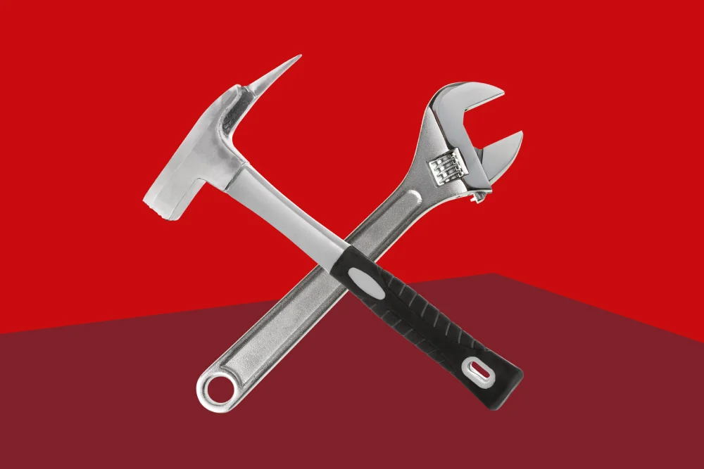 Hammer und Schraubenschlüssel